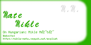 mate mikle business card